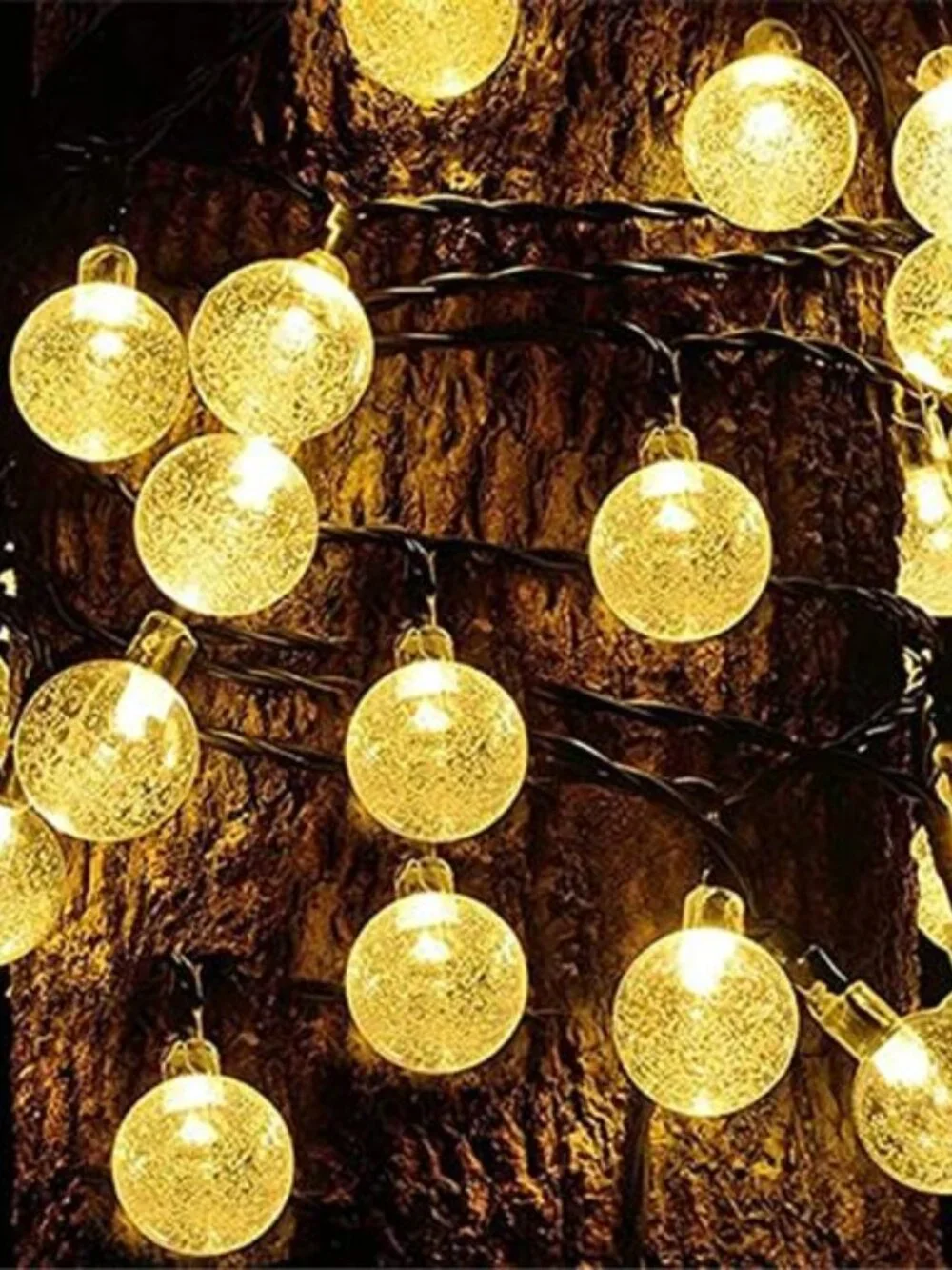 Solar String Lights Outdoor Waterproof LED Globe Fairy Lights Patio Garden Decor
